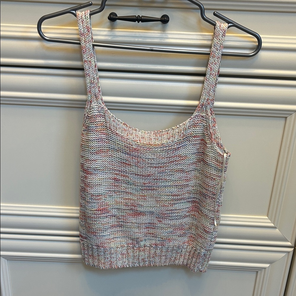 Lucy Paris Pink and Gray Knit Tank Top